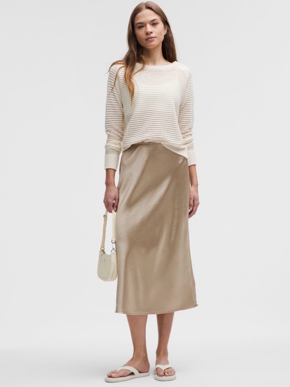 Lululemon Satin Midi Skirt in Sheer Oak size medium